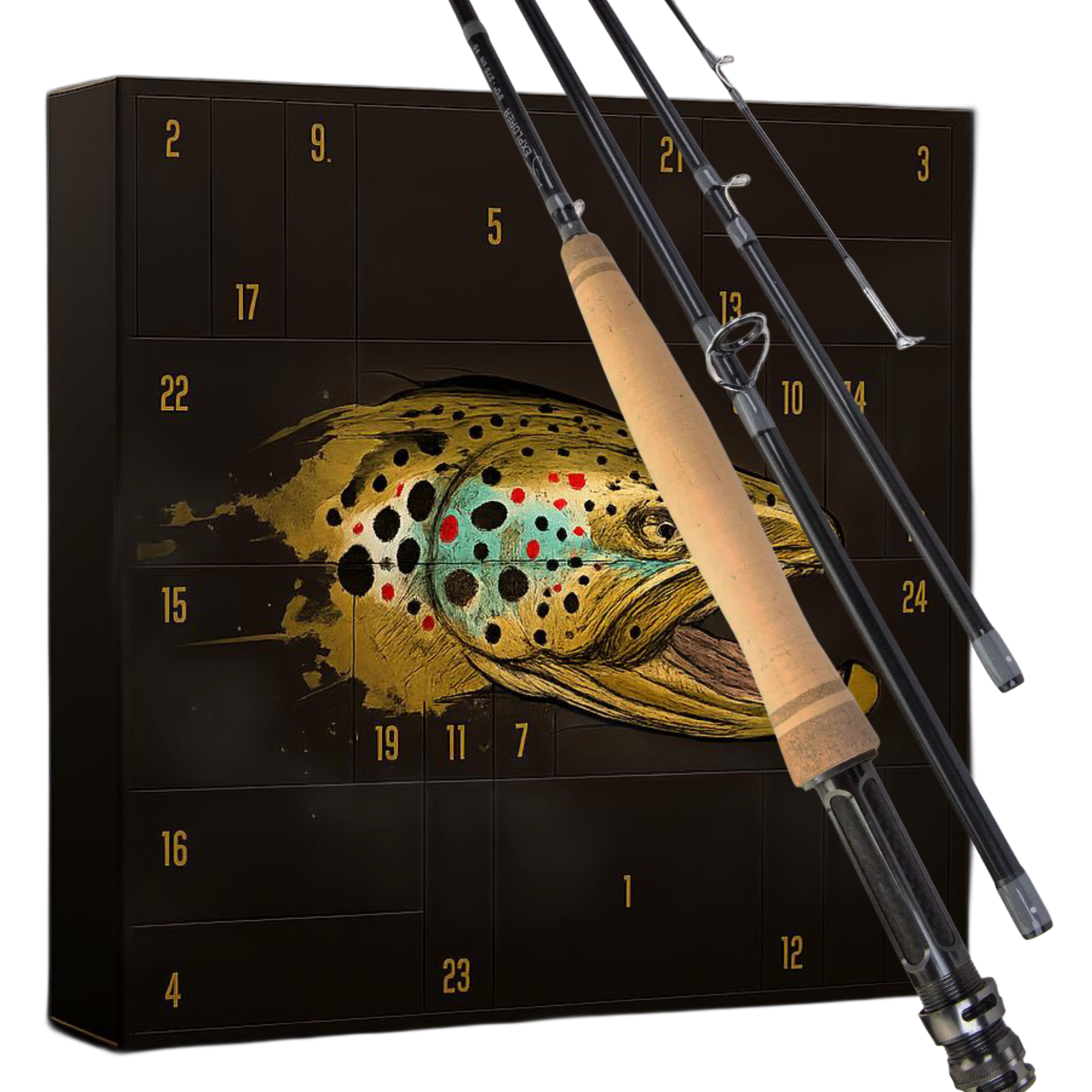 Adventskalender mit Angelrute